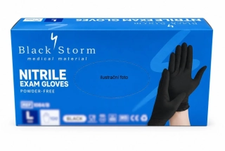 Nitrilové vyšetřovací rukavice NITRILE EXAM GLOVES, černé (balení 100 ks)